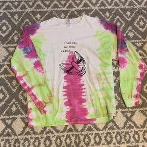 Hand dyed and printed.